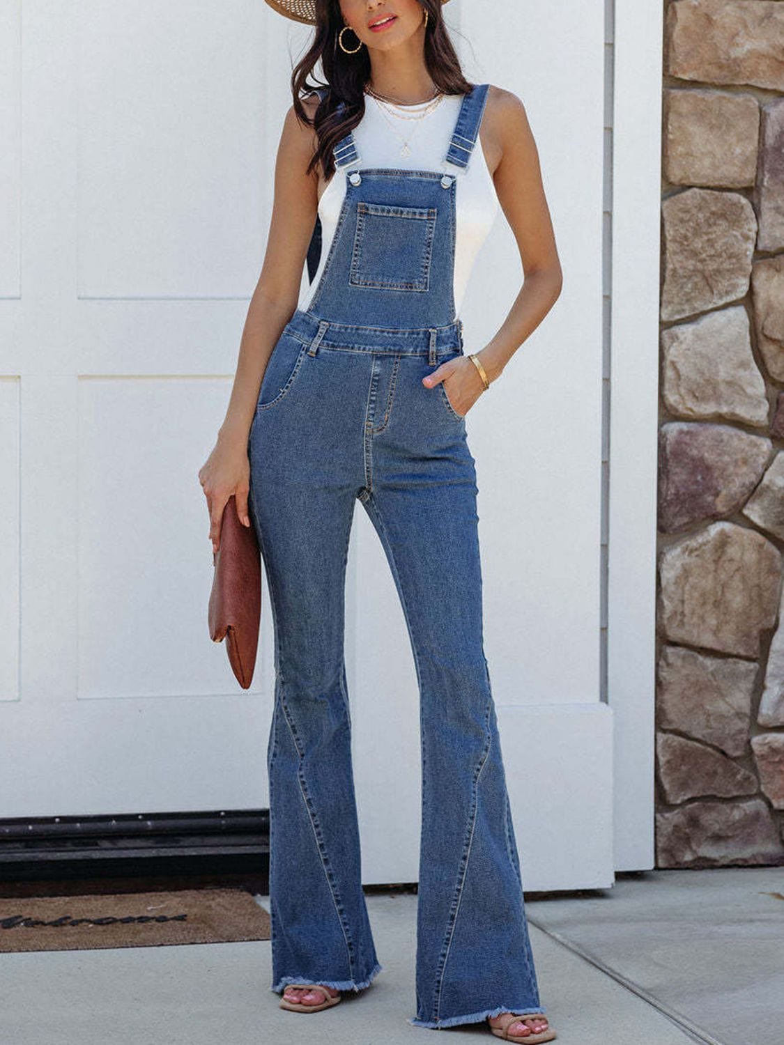 Trendsi Raw Hem Denim Overall Raw Hem Denim Overall