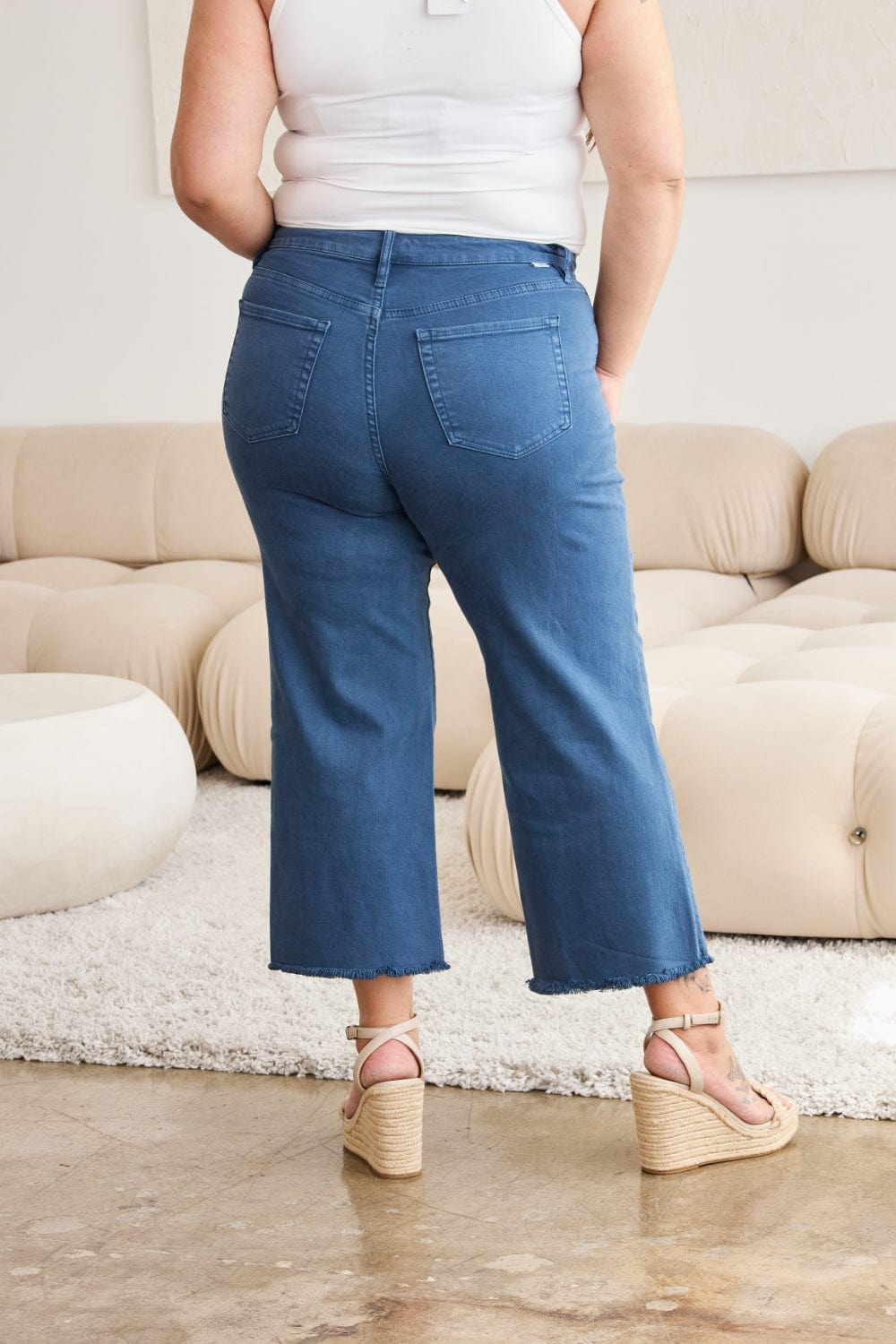 Trendsi RFM Crop Chloe Full Size Tummy Control High Waist Raw Hem Jeans RFM Crop Chloe Full Size Tummy Control High Waist Raw Hem Jeans