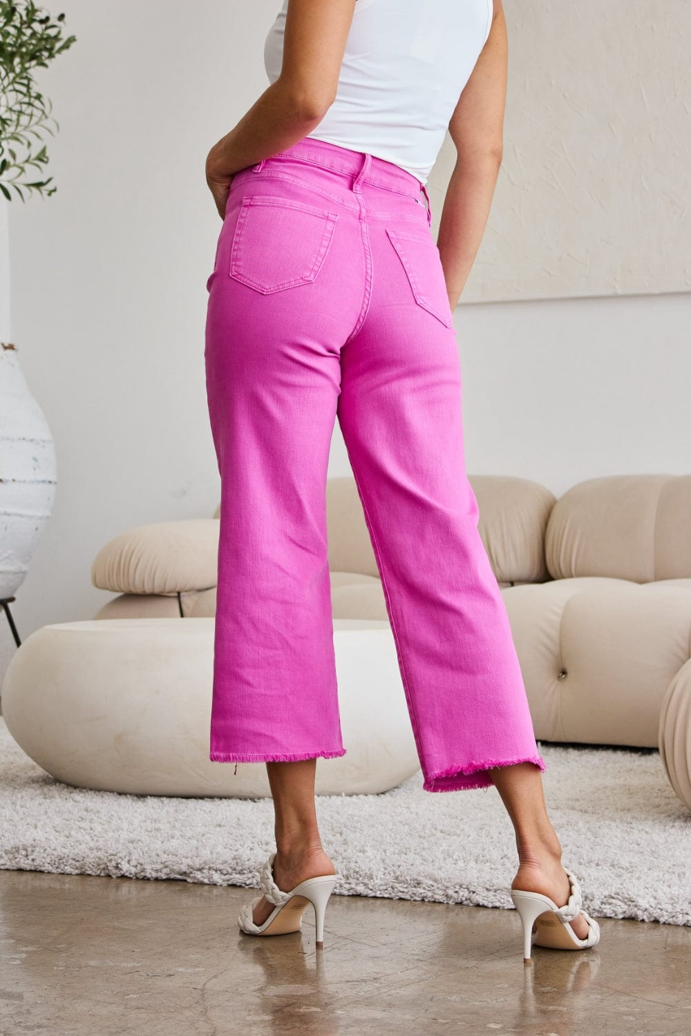 Trendsi RFM Crop Chloe Full Size Tummy Control High Waist Raw Hem Jeans RFM Crop Chloe Full Size Tummy Control High Waist Raw Hem Jeans