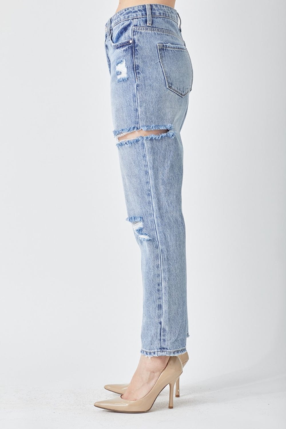 Trendsi RISEN Distressed Slim Cropped Jeans RISEN Distressed Slim Cropped Jeans
