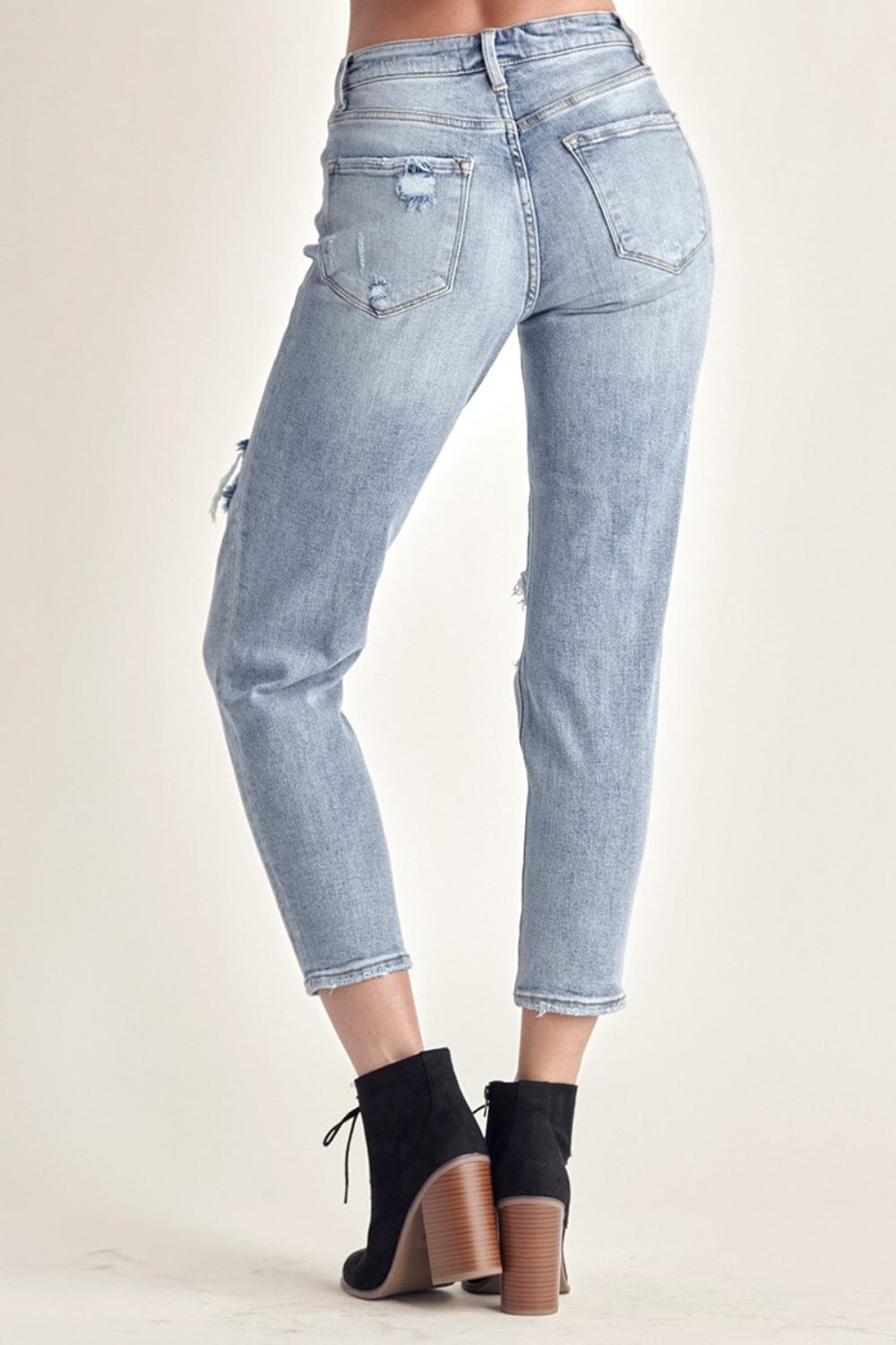 Trendsi RISEN Distressed Slim Cropped Jeans RISEN Distressed Slim Cropped Jeans