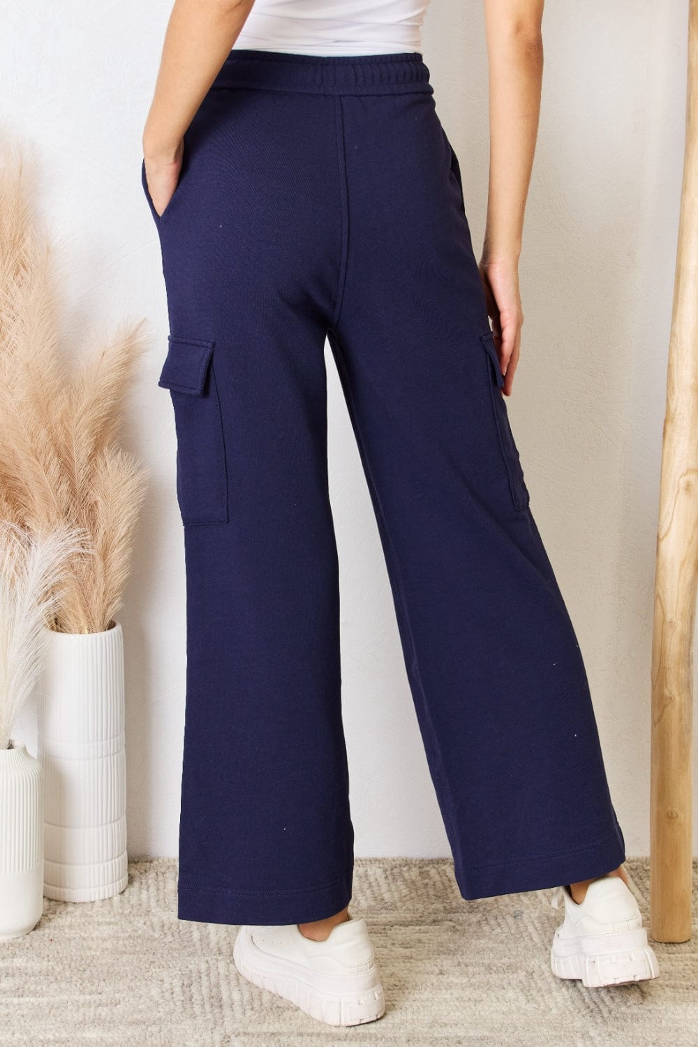 Trendsi RISEN Drawstring Relaxed Cargo Wide Leg Pants RISEN Drawstring Relaxed Cargo Wide Leg Pants