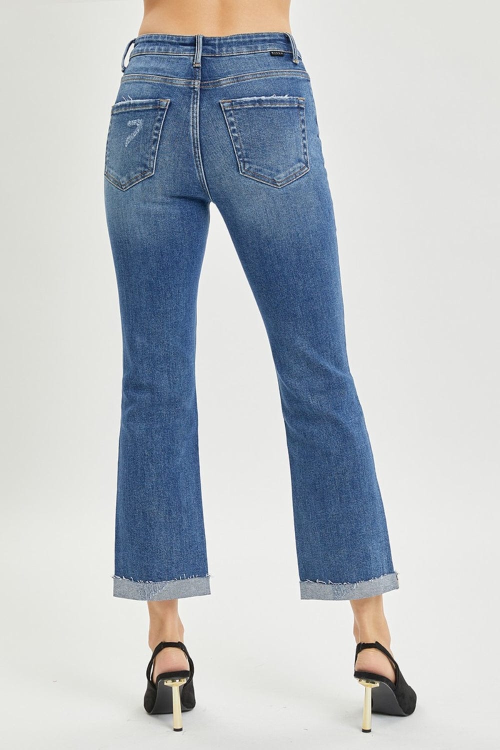 Trendsi RISEN Full Size Button Fly Cropped Bootcut Jeans RISEN Full Size Button Fly Cropped Bootcut Jeans