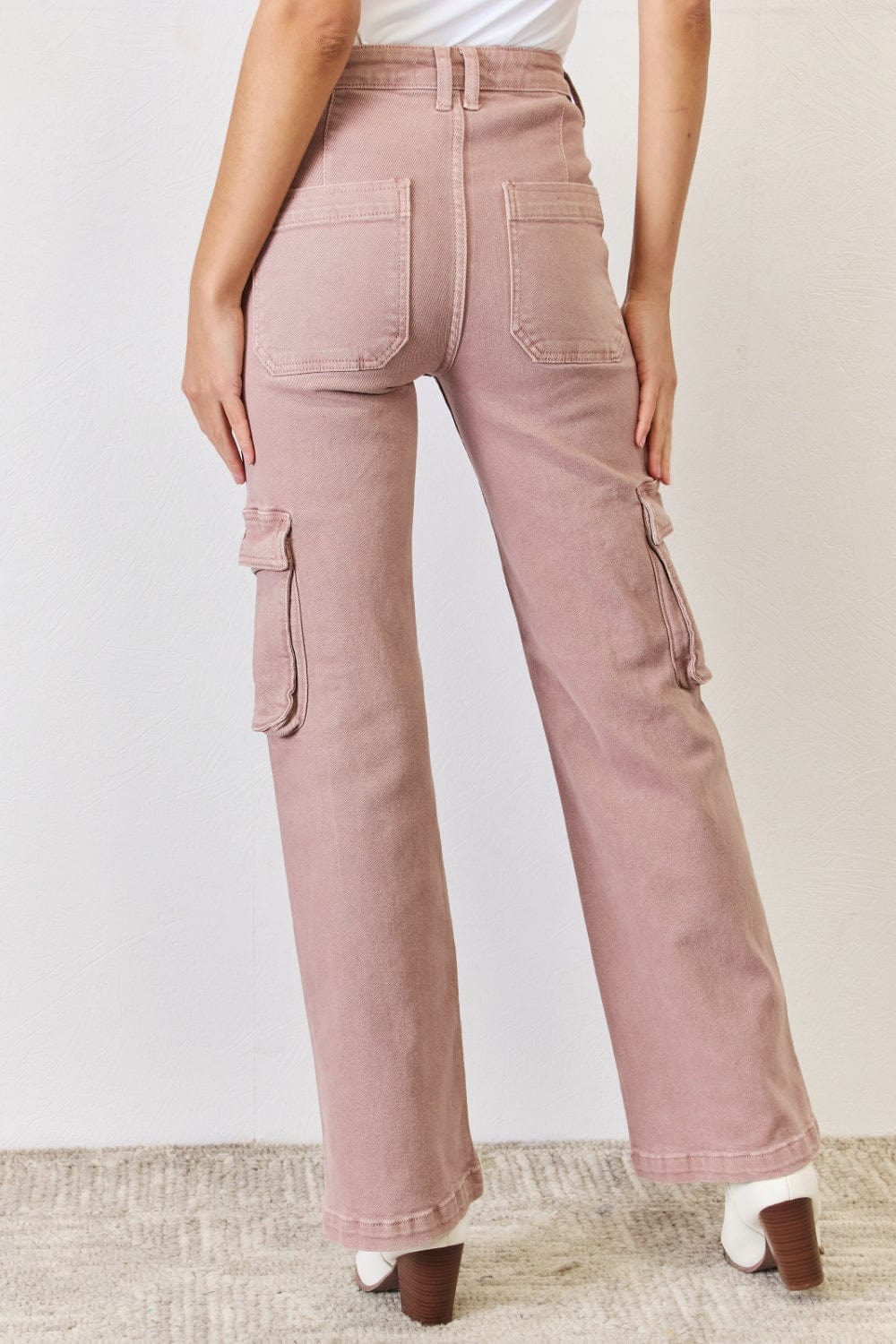 Trendsi RISEN Full Size High Rise Cargo Wide Leg Jeans RISEN Full Size High Rise Cargo Wide Leg Jeans