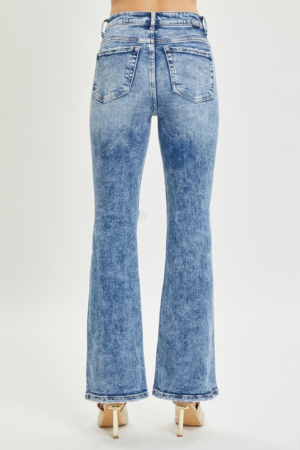 Trendsi RISEN Full Size High Rise Distressed Flare Jeans RISEN Full Size High Rise Distressed Flare Jeans