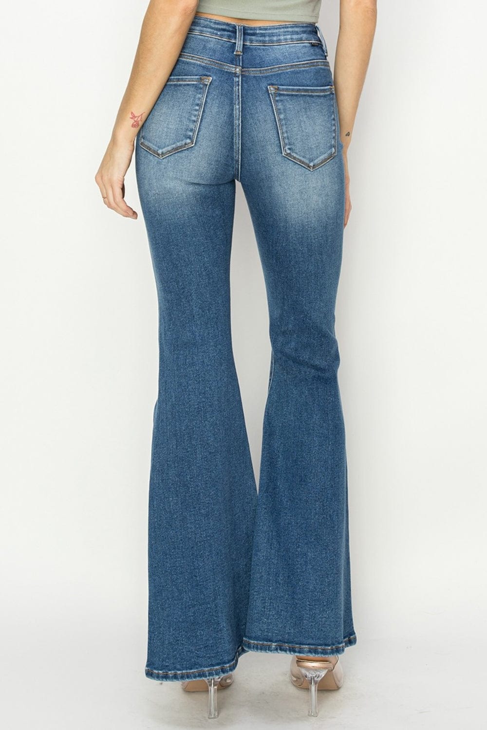 Trendsi RISEN Full Size High Rise Front Seam Detailed Flare Jeans RISEN Full Size High Rise Front Seam Detailed Flare Jeans