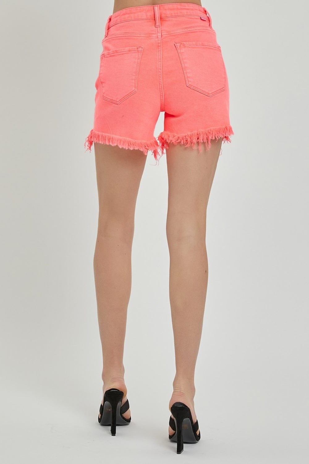 Trendsi RISEN Raw Hem Asymmetrical Waist Denim Shorts RISEN Raw Hem Asymmetrical Waist Denim Shorts