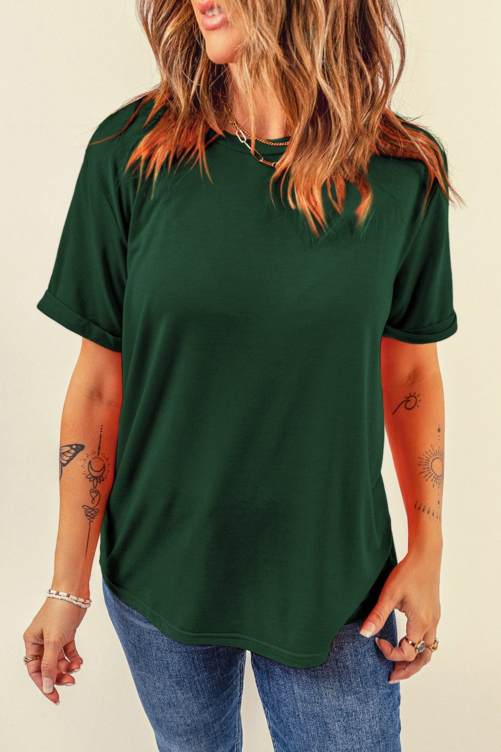 Trendsi Round Neck Short Sleeve T-Shirt Round Neck Short Sleeve T-Shirt