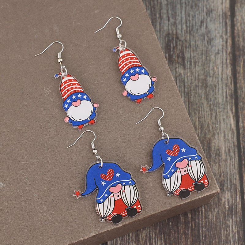 Trendsi Royal Blue / One Size 2 Pair Acrylic Gnome Earrings 2 Pair Acrylic Gnome Earrings