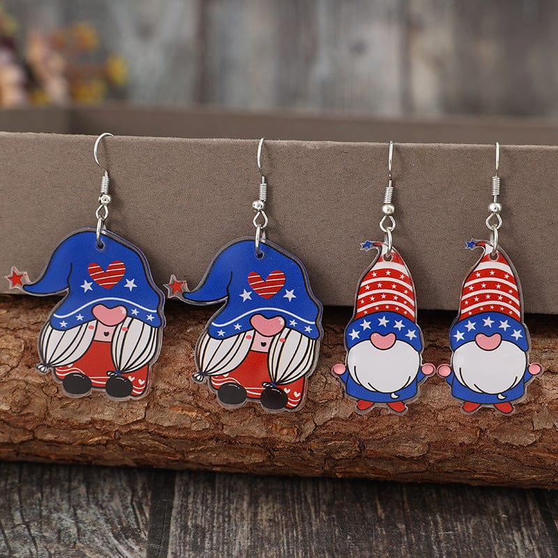 Trendsi Royal Blue / One Size 2 Pair Acrylic Gnome Earrings 2 Pair Acrylic Gnome Earrings