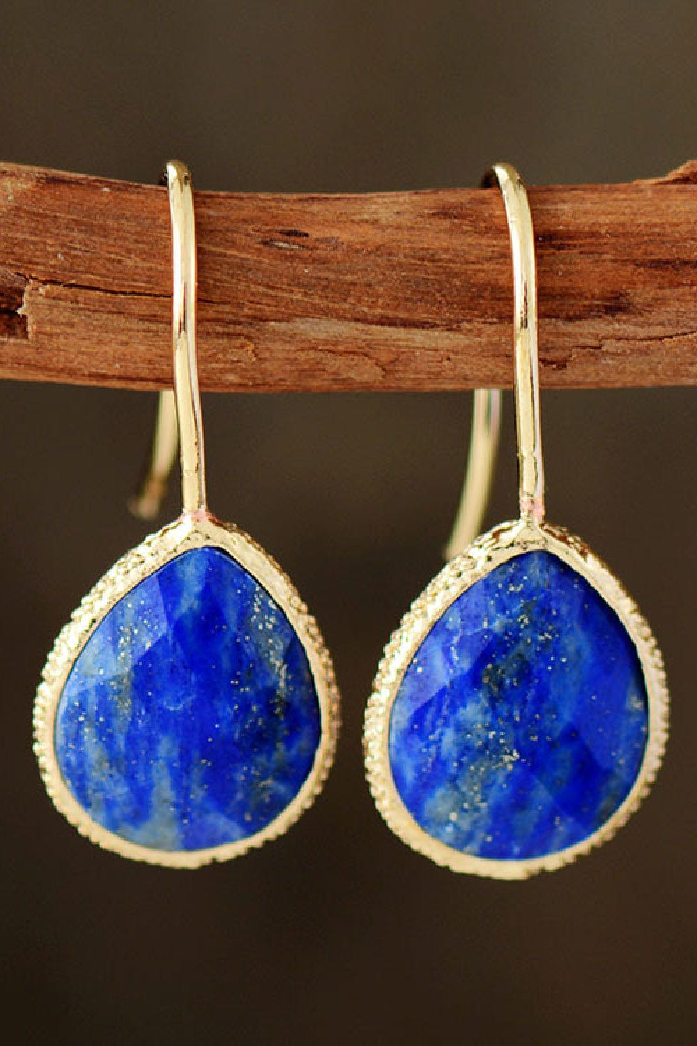 Trendsi Royal Blue / One Size Handmade Natural Stone Teardrop Earrings Handmade Natural Stone Teardrop Earrings