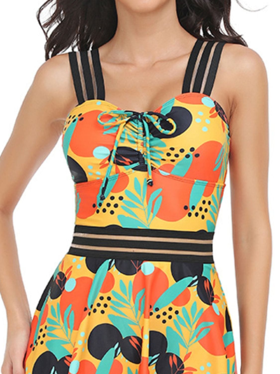 Trendsi Ruched Printed Sweetheart Neck Two-Piece Swim Set Ruched Printed Sweetheart Neck Two-Piece Swim Set