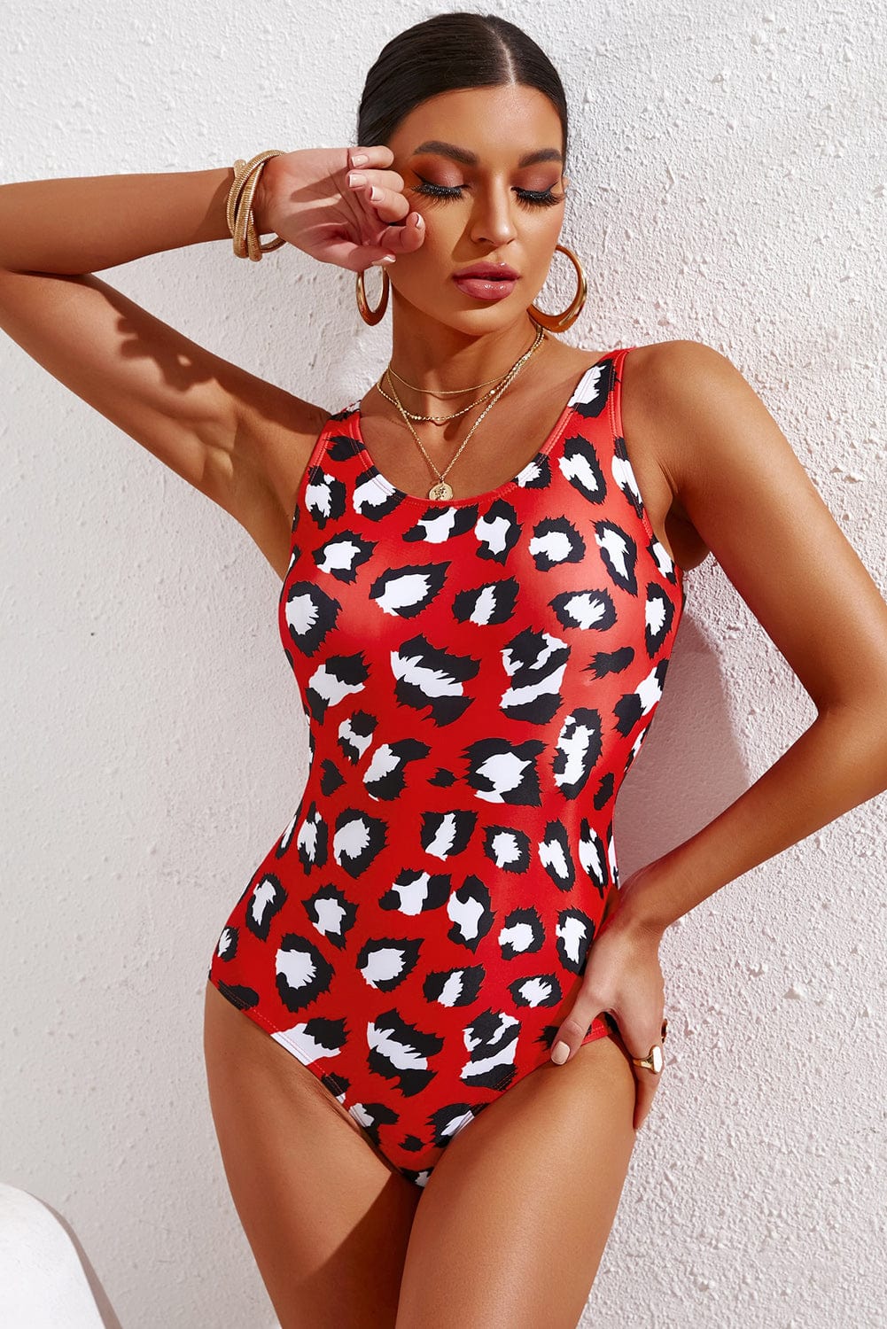 Trendsi Scarlett / S Full Size Tie-Dye Crisscross Back One-Piece Swimsuit Full Size Tie-Dye Crisscross Back One-Piece Swimsuit