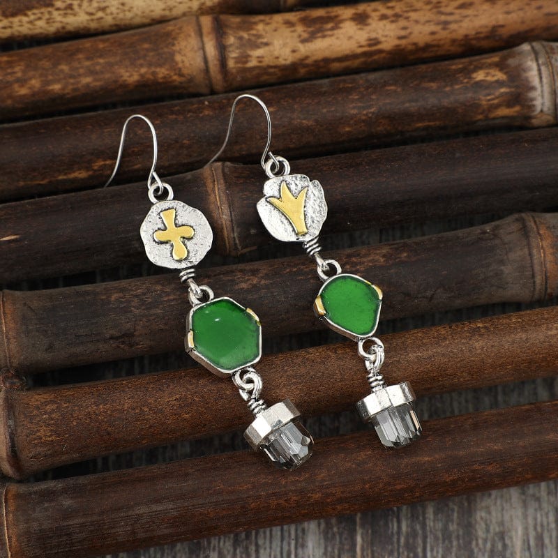 Trendsi Silver / One Size Alloy Asymmetric Earrings Alloy Asymmetric Earrings