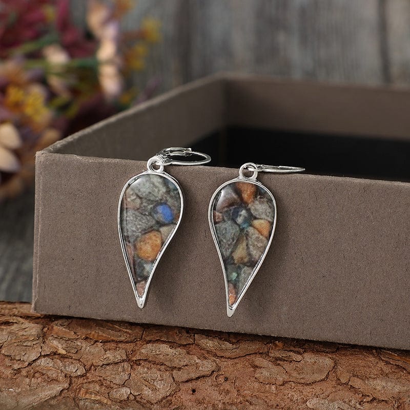Trendsi Silver / One Size Natural Stone Dangle Earrings Natural Stone Dangle Earrings