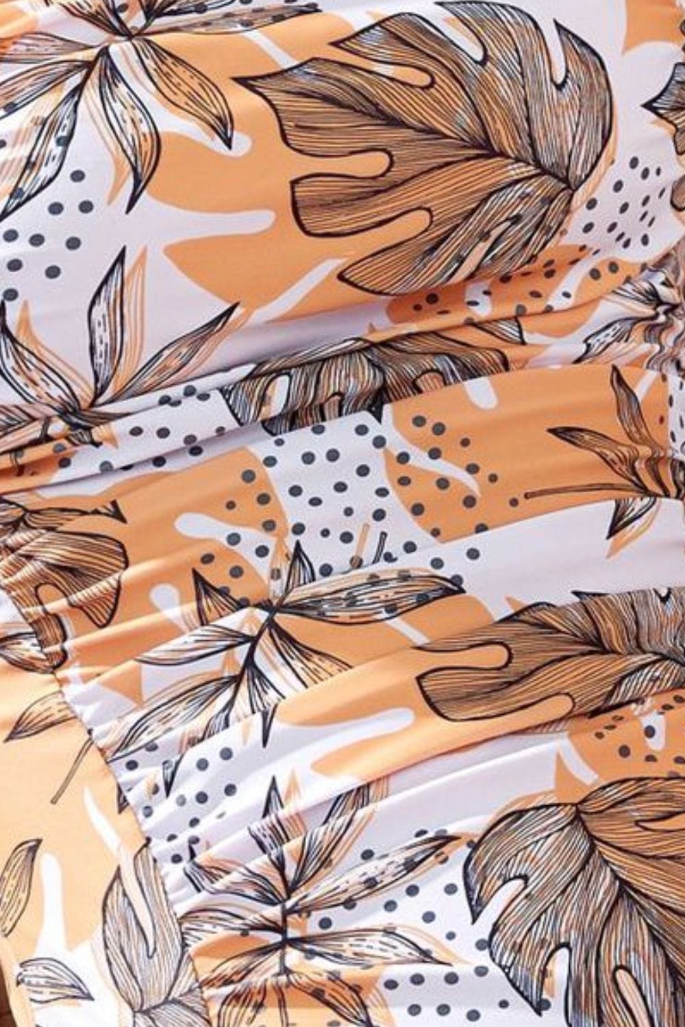 Trendsi Square Neck Printed One-Piece Swimwear and Cover Up Swim Set Square Neck Printed One-Piece Swimwear and Cover Up Swim Set