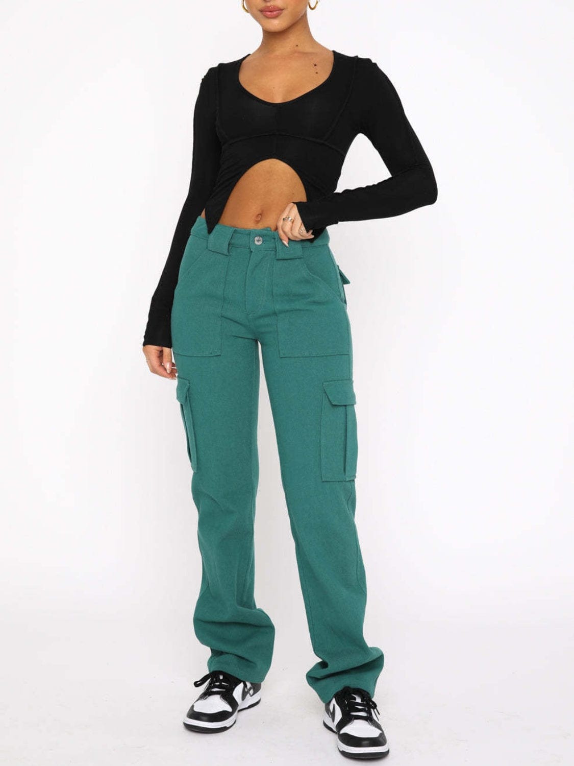 Trendsi Straight Leg Cargo Pants Straight Leg Cargo Pants