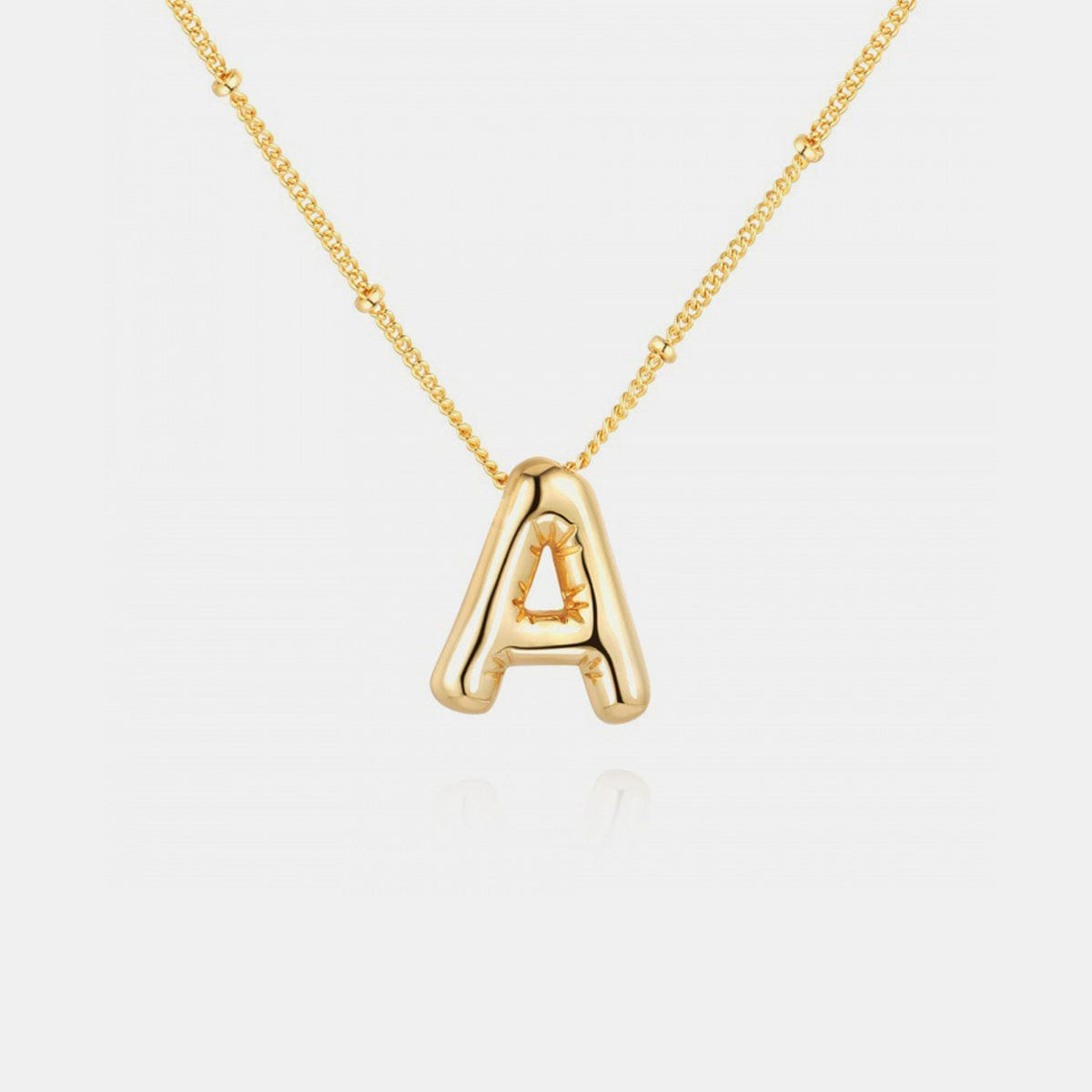 Trendsi Style A / One Size Gold-Plated Bubble Initial Necklace Gold-Plated Bubble Initial Necklace