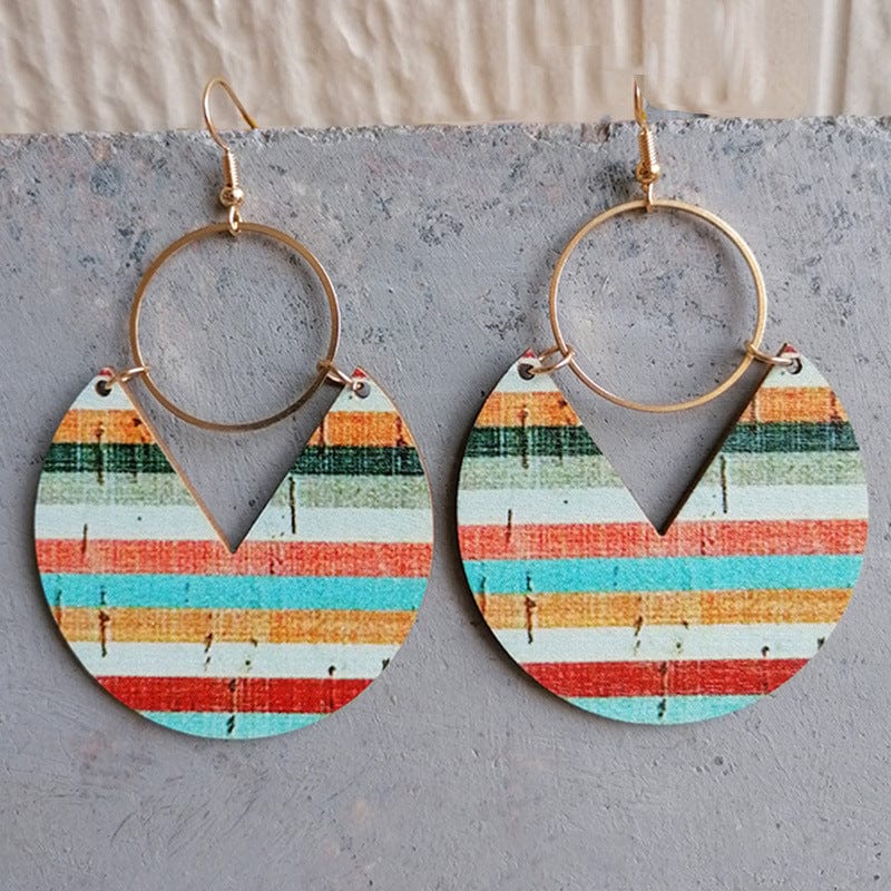 Trendsi Style A / One Size Ms.Pac-Man Shape Wooden Dangle Earrings Ms.Pac-Man Shape Wooden Dangle Earrings