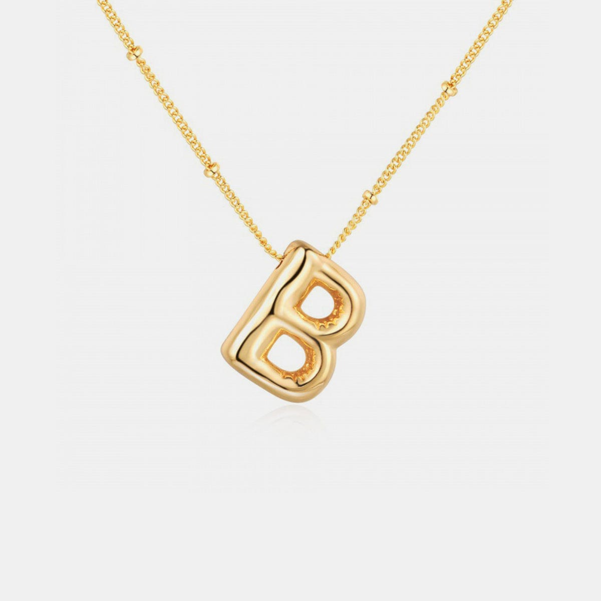 Trendsi Style B / One Size Gold-Plated Bubble Initial Necklace Gold-Plated Bubble Initial Necklace