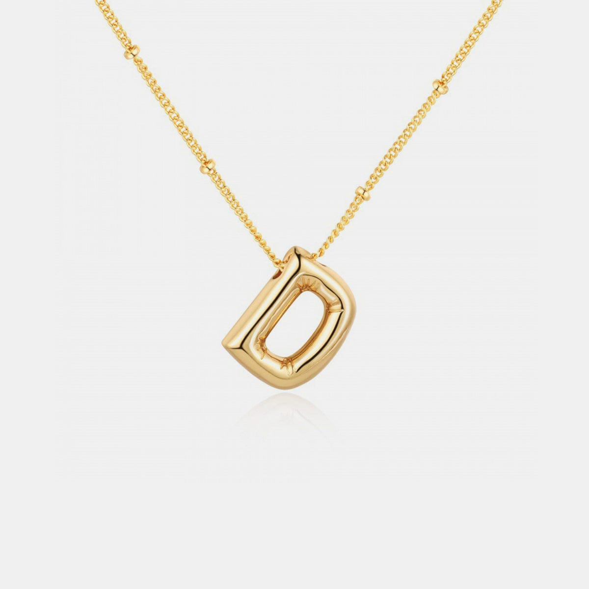 Trendsi Style D / One Size Gold-Plated Bubble Initial Necklace Gold-Plated Bubble Initial Necklace