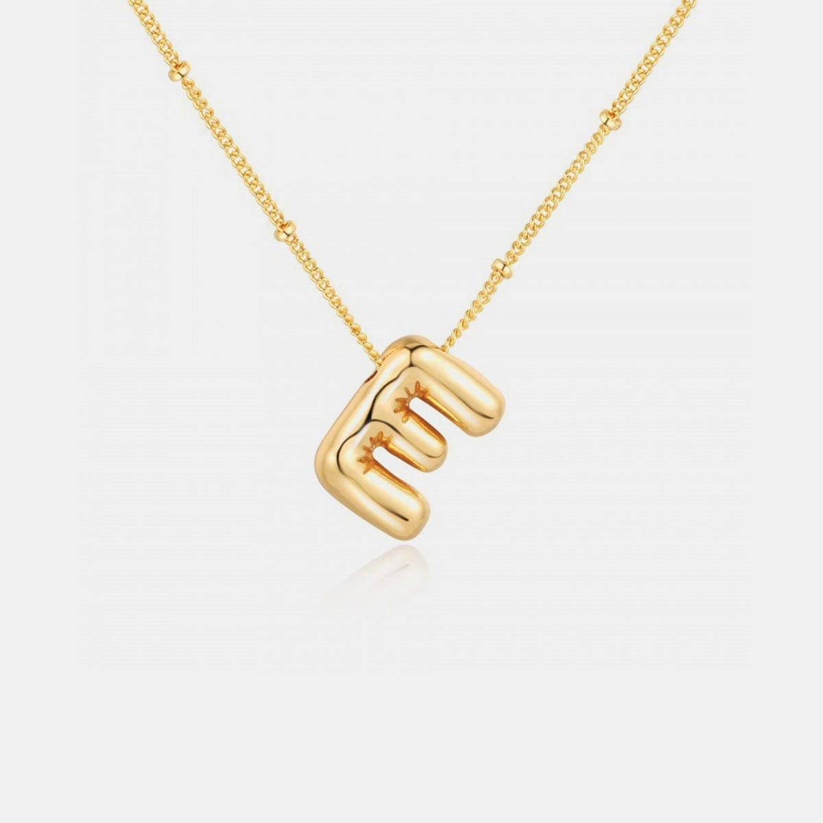 Trendsi Style E / One Size Gold-Plated Bubble Initial Necklace Gold-Plated Bubble Initial Necklace