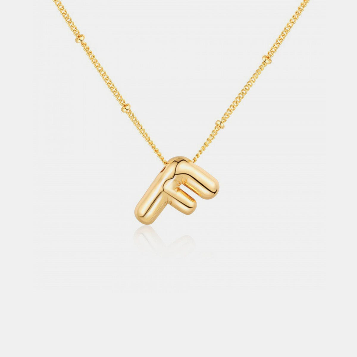Trendsi Style F / One Size Gold-Plated Bubble Initial Necklace Gold-Plated Bubble Initial Necklace