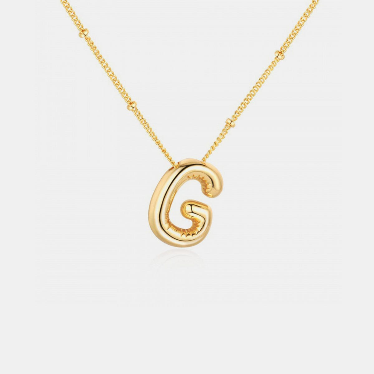 Trendsi Style G / One Size Gold-Plated Bubble Initial Necklace Gold-Plated Bubble Initial Necklace