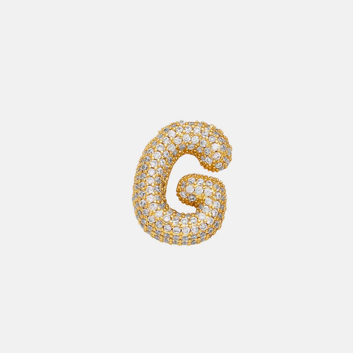 Trendsi Style G / One Size Inlaid Zircon Bubble Initial Necklace Inlaid Zircon Bubble Initial Necklace