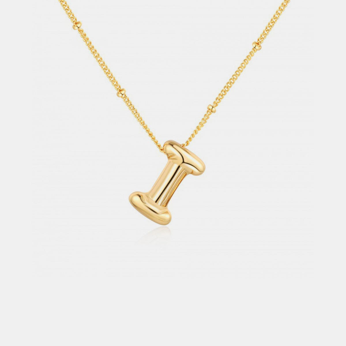 Trendsi Style I / One Size Gold-Plated Bubble Initial Necklace Gold-Plated Bubble Initial Necklace