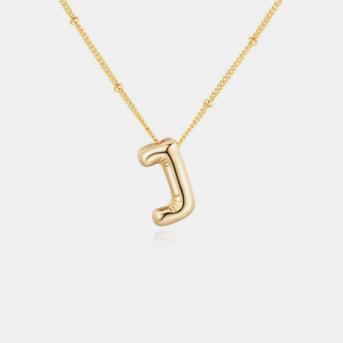Trendsi Style J / One Size Gold-Plated Bubble Initial Necklace Gold-Plated Bubble Initial Necklace