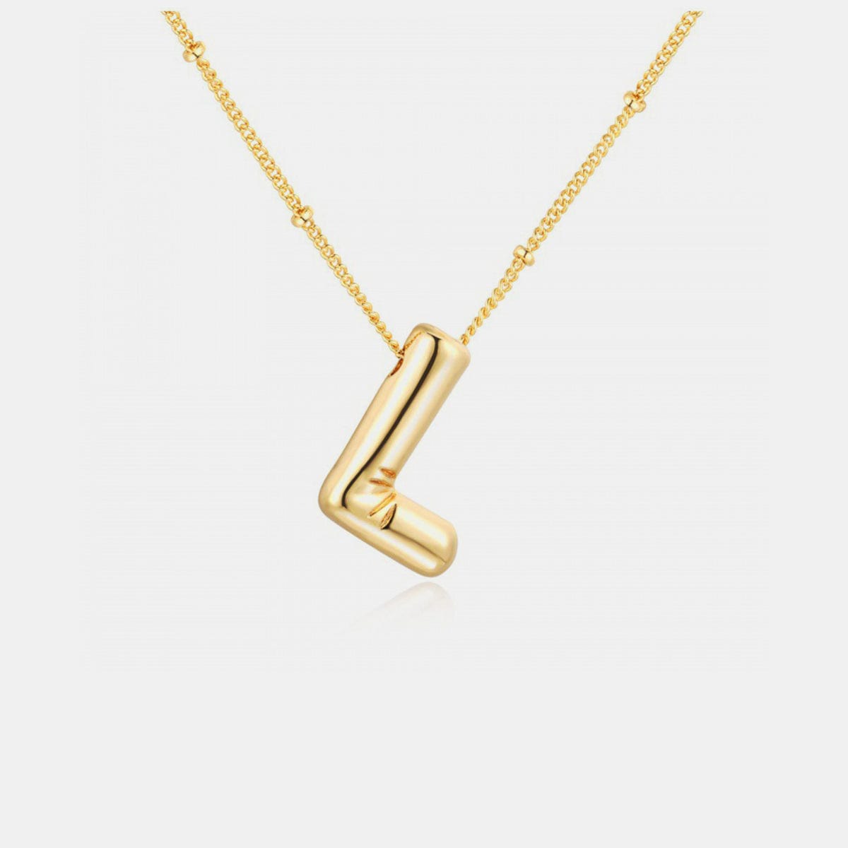 Trendsi Style L / One Size Gold-Plated Bubble Initial Necklace Gold-Plated Bubble Initial Necklace