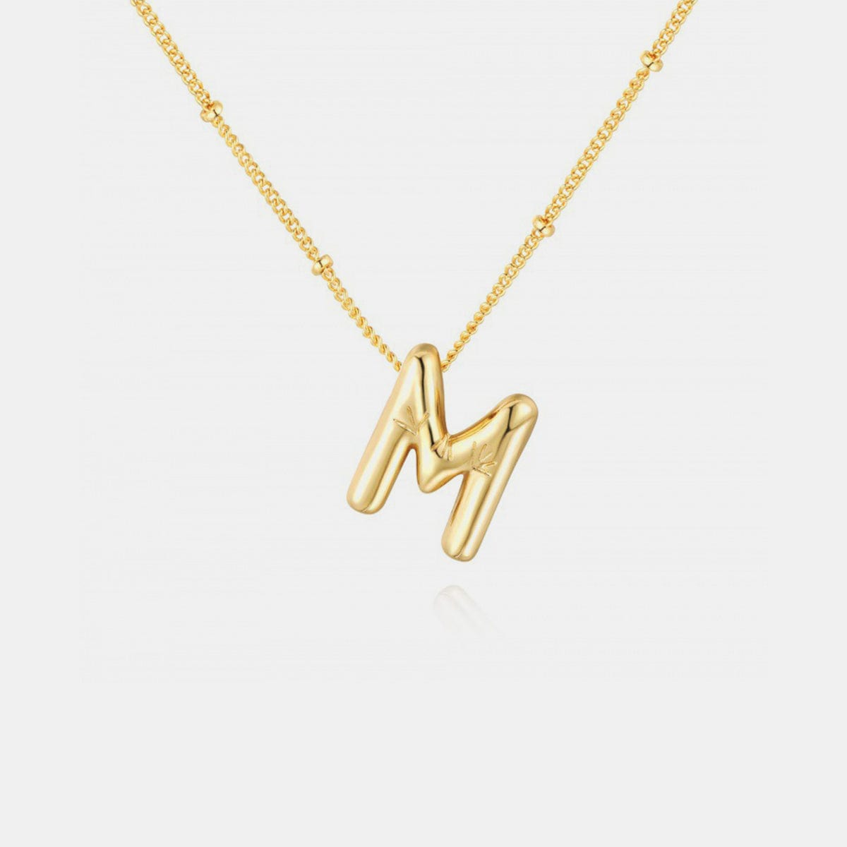 Trendsi Style M / One Size Gold-Plated Bubble Initial Necklace Gold-Plated Bubble Initial Necklace