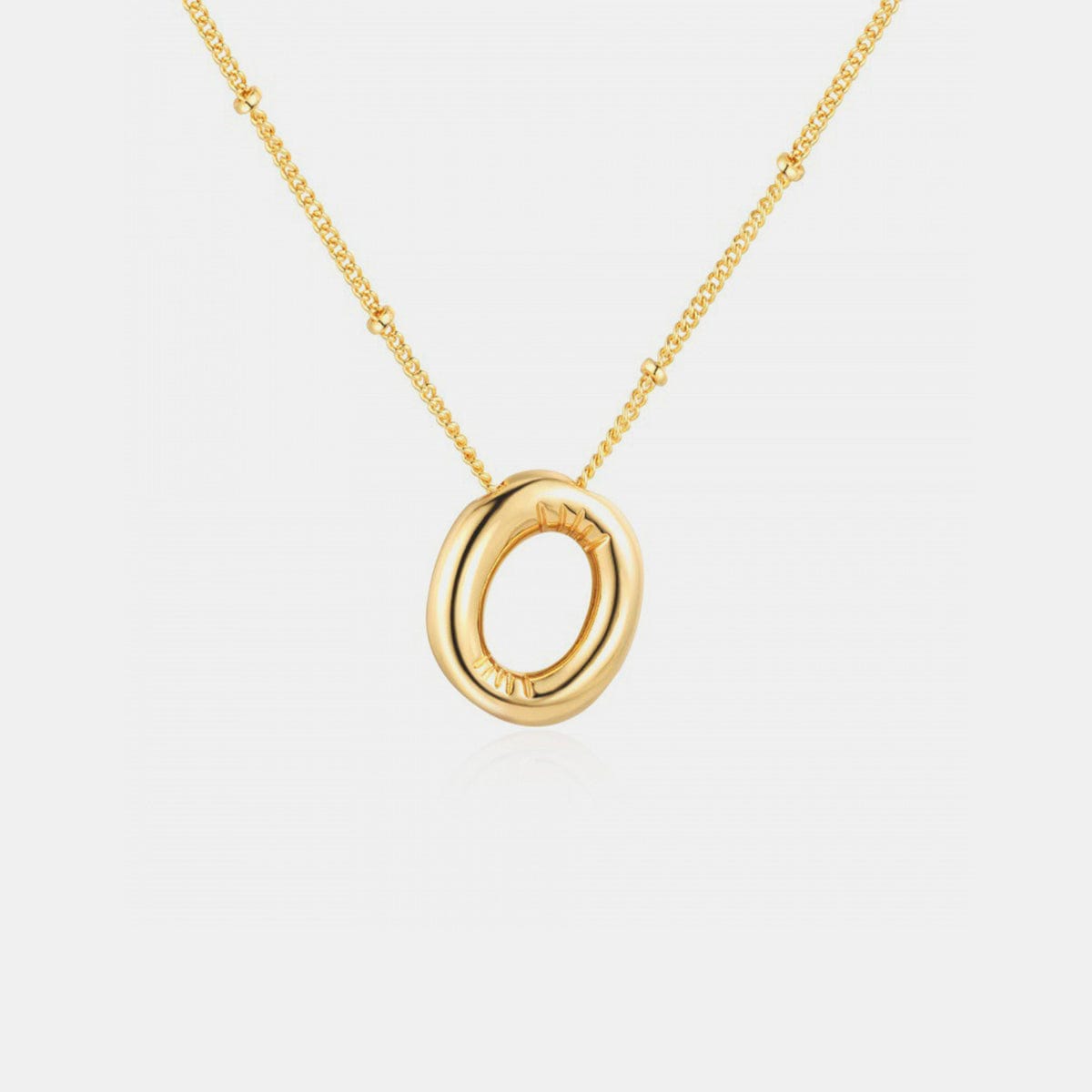 Trendsi Style O / One Size Gold-Plated Bubble Initial Necklace Gold-Plated Bubble Initial Necklace