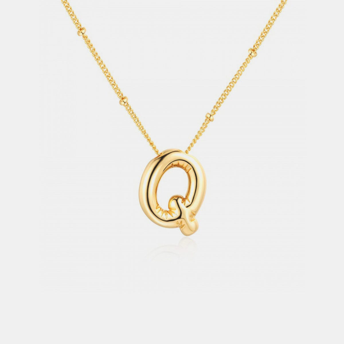 Trendsi Style Q / One Size Gold-Plated Bubble Initial Necklace Gold-Plated Bubble Initial Necklace