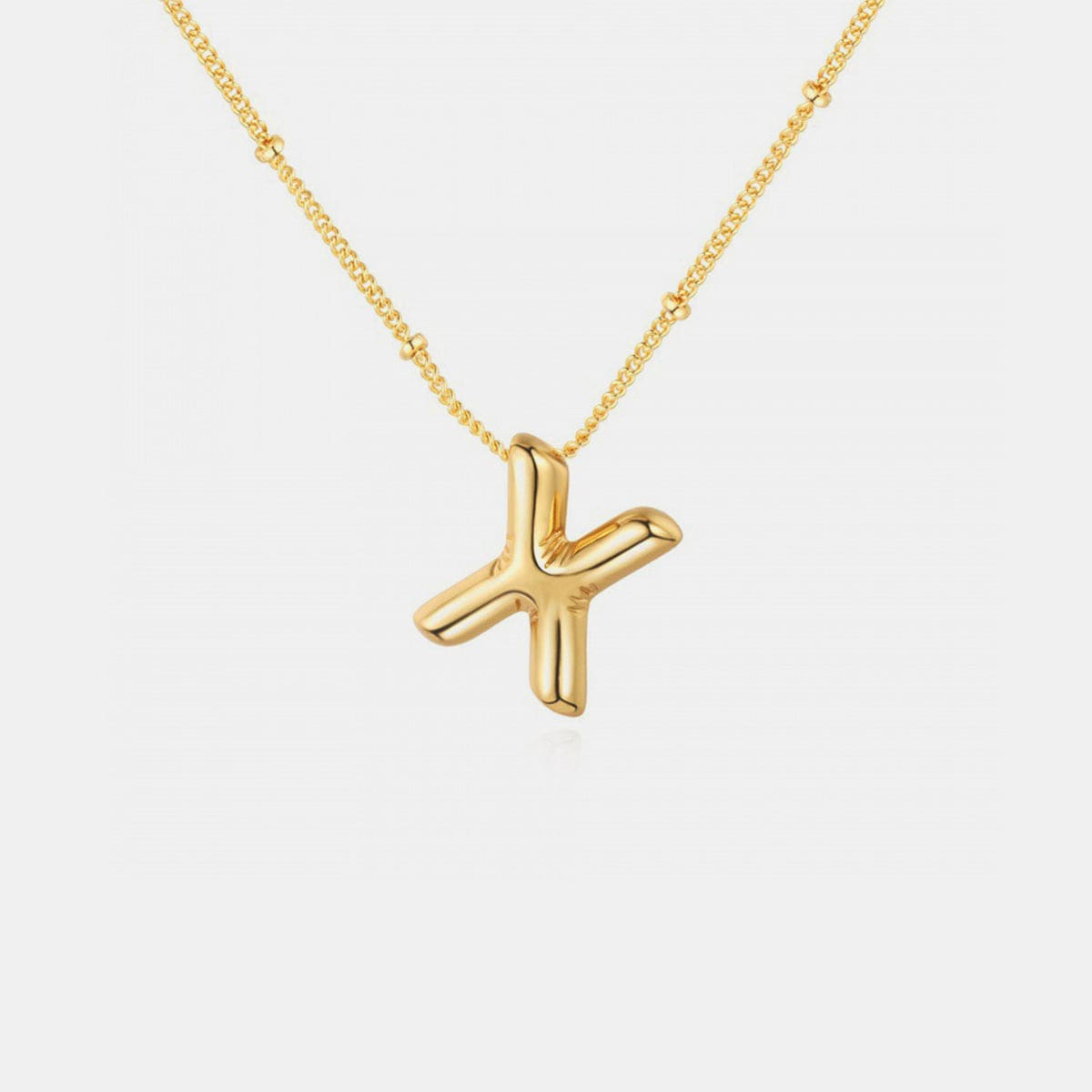 Trendsi Style X / One Size Gold-Plated Bubble Initial Necklace Gold-Plated Bubble Initial Necklace