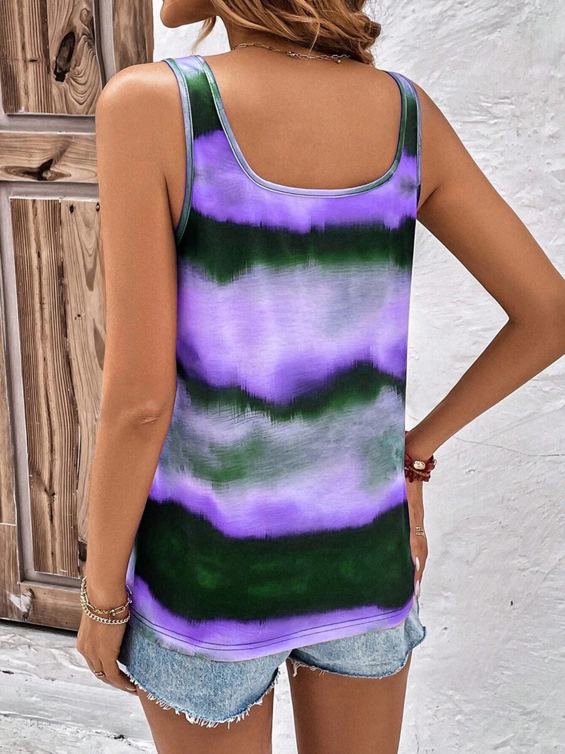 Trendsi Tie-Dye Scoop Neck Wide Strap Tank Tie-Dye Scoop Neck Wide Strap Tank