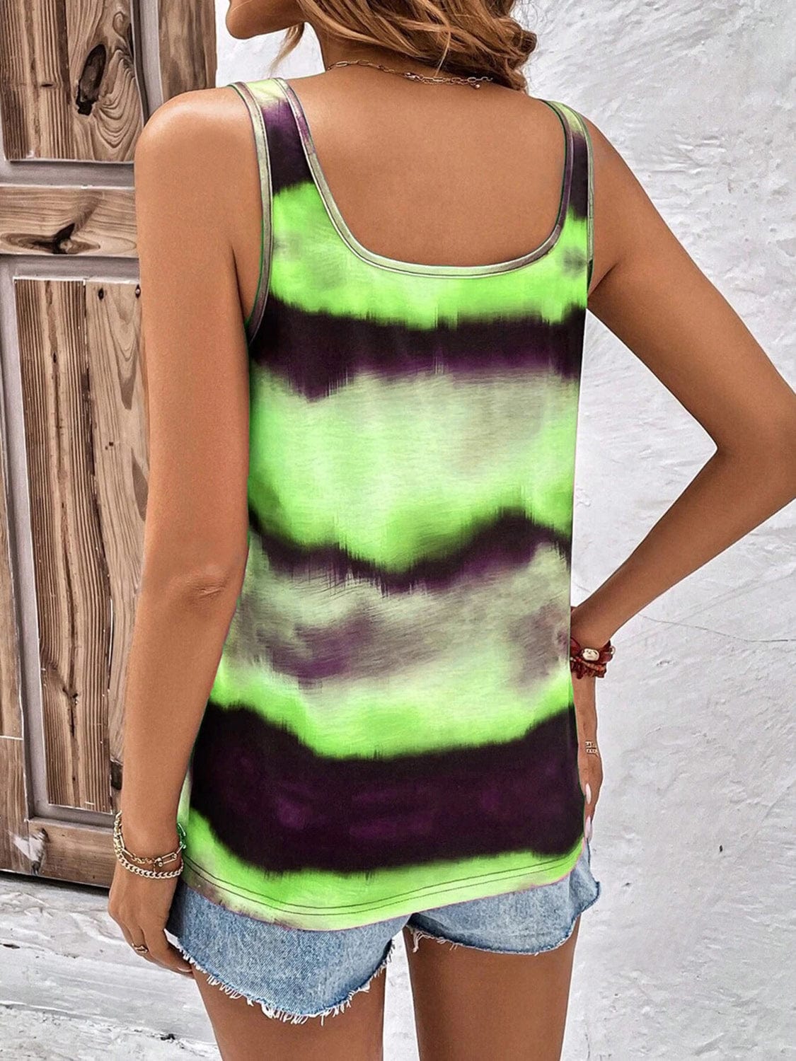 Trendsi Tie-Dye Scoop Neck Wide Strap Tank Tie-Dye Scoop Neck Wide Strap Tank