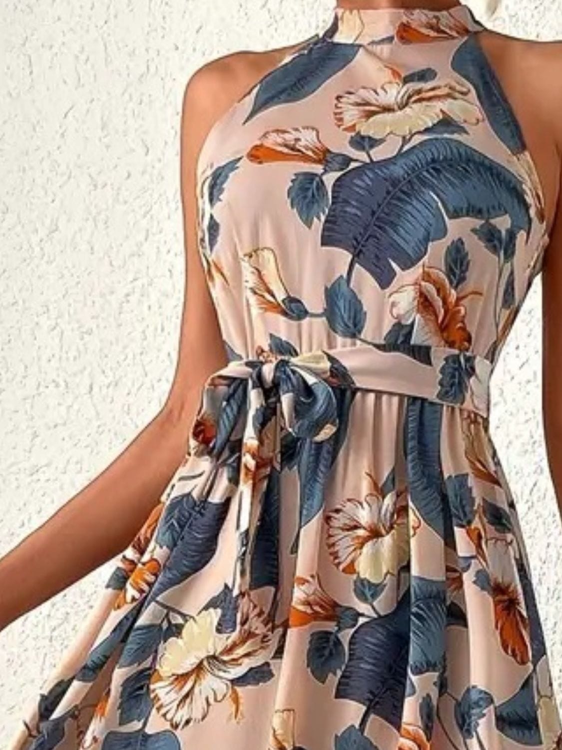 Trendsi Tied Floral Sleeveless Dress Tied Floral Sleeveless Dress