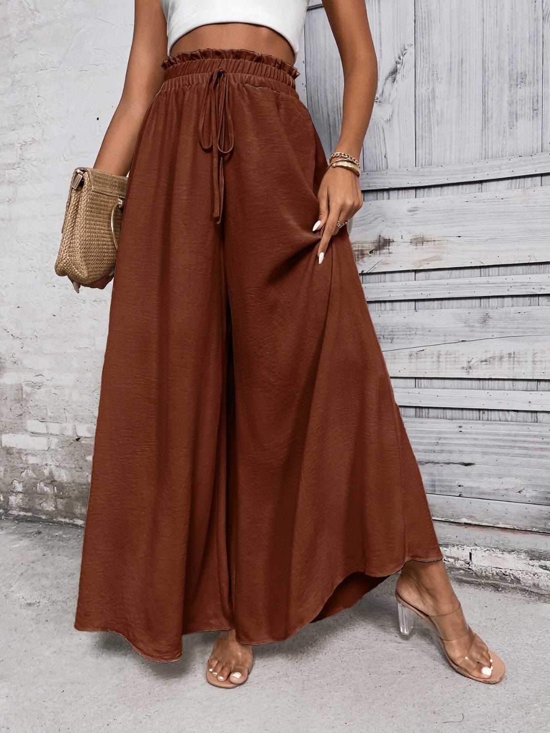 Trendsi Tied High Waist Wide Leg Pants Tied High Waist Wide Leg Pants