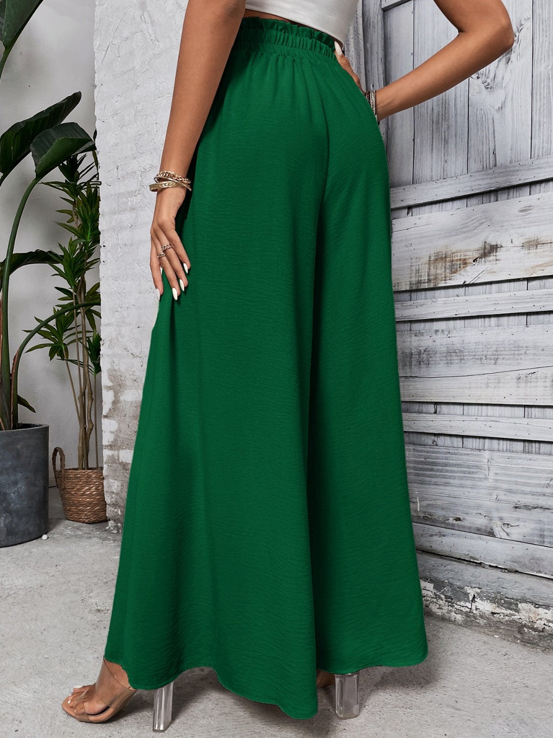 Trendsi Tied High Waist Wide Leg Pants Tied High Waist Wide Leg Pants