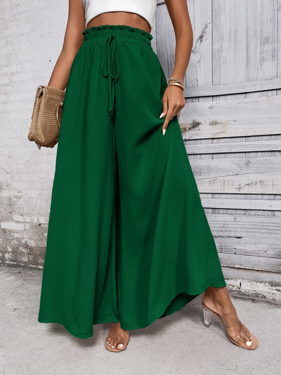 Trendsi Tied High Waist Wide Leg Pants Tied High Waist Wide Leg Pants