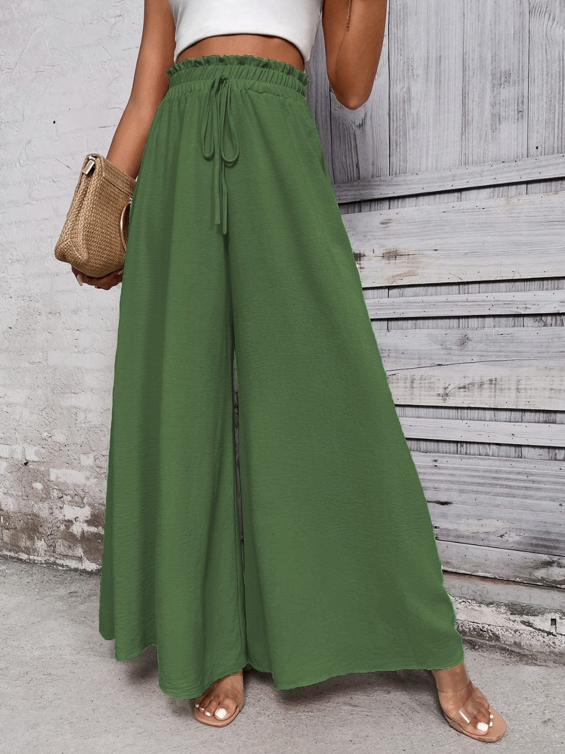 Trendsi Tied High Waist Wide Leg Pants Tied High Waist Wide Leg Pants
