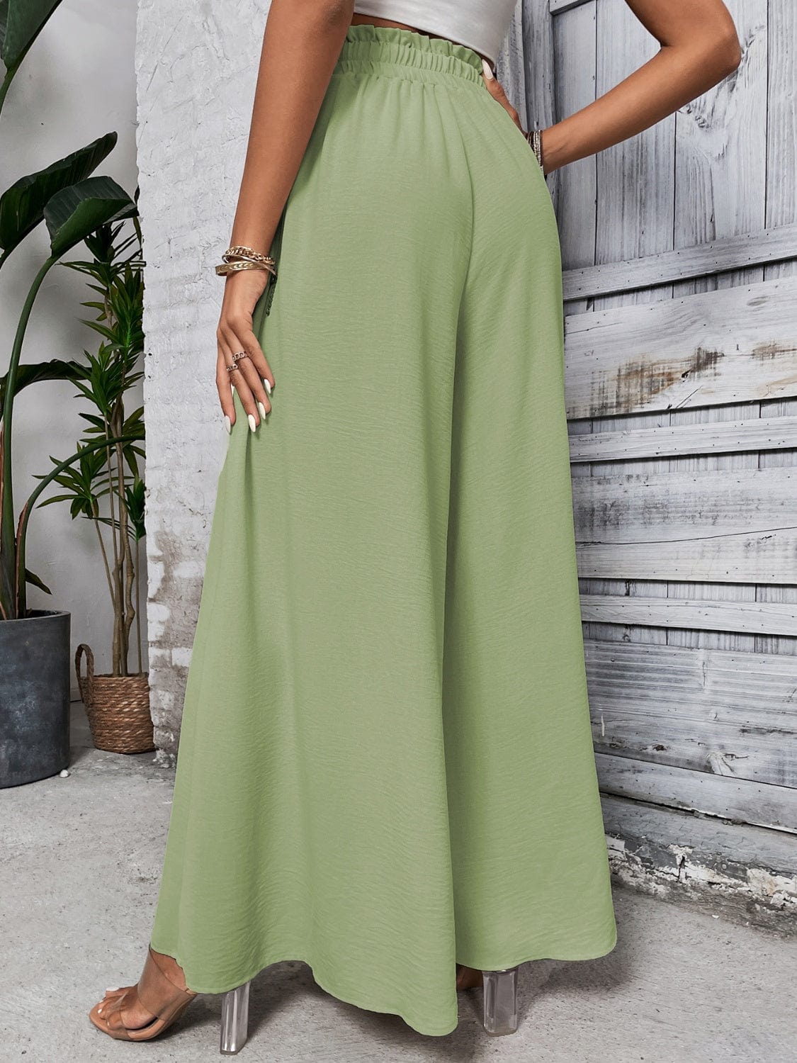 Trendsi Tied High Waist Wide Leg Pants Tied High Waist Wide Leg Pants