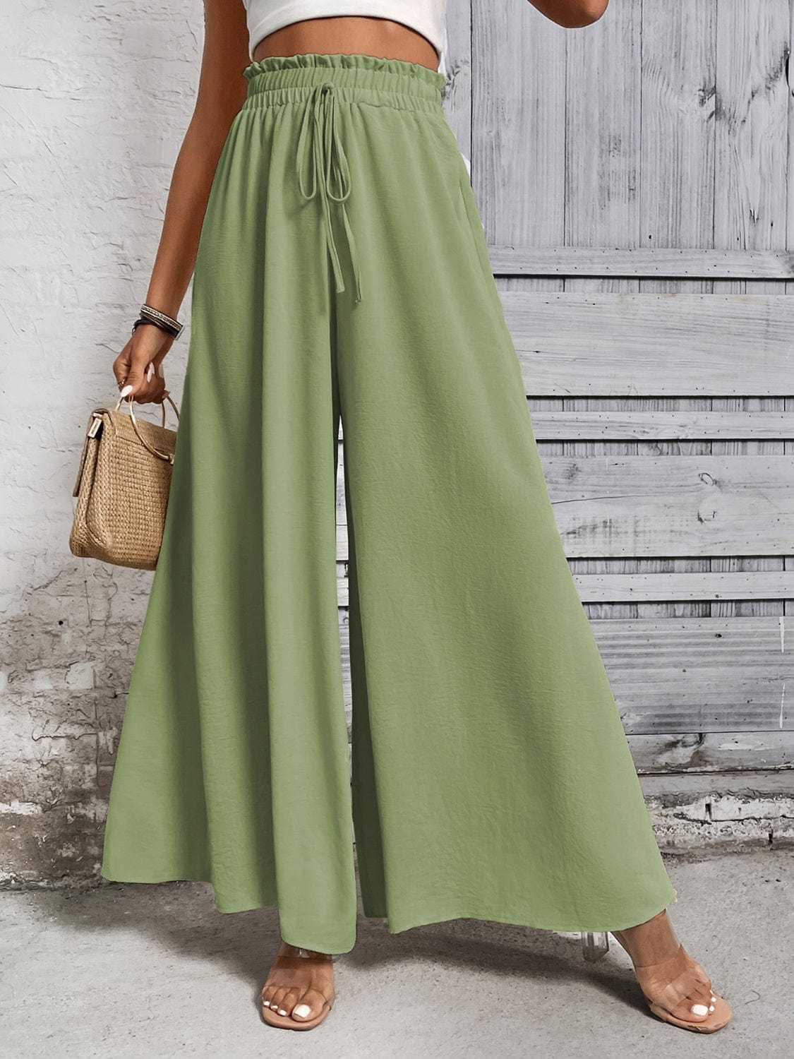 Trendsi Tied High Waist Wide Leg Pants Tied High Waist Wide Leg Pants