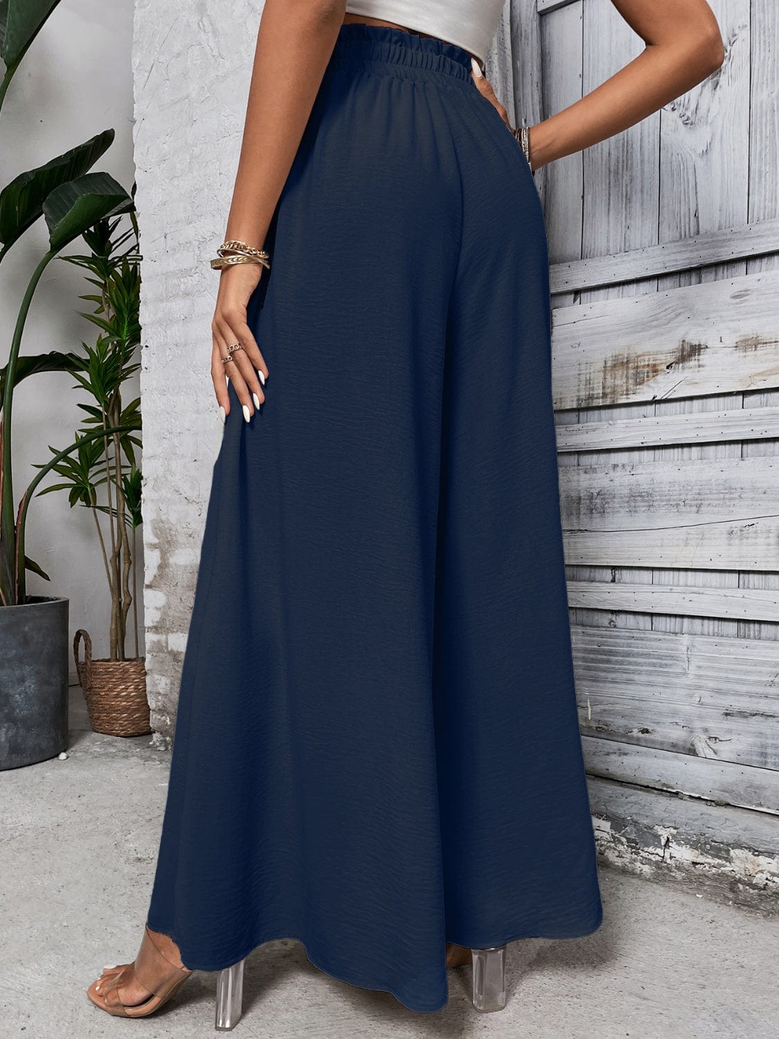Trendsi Tied High Waist Wide Leg Pants Tied High Waist Wide Leg Pants