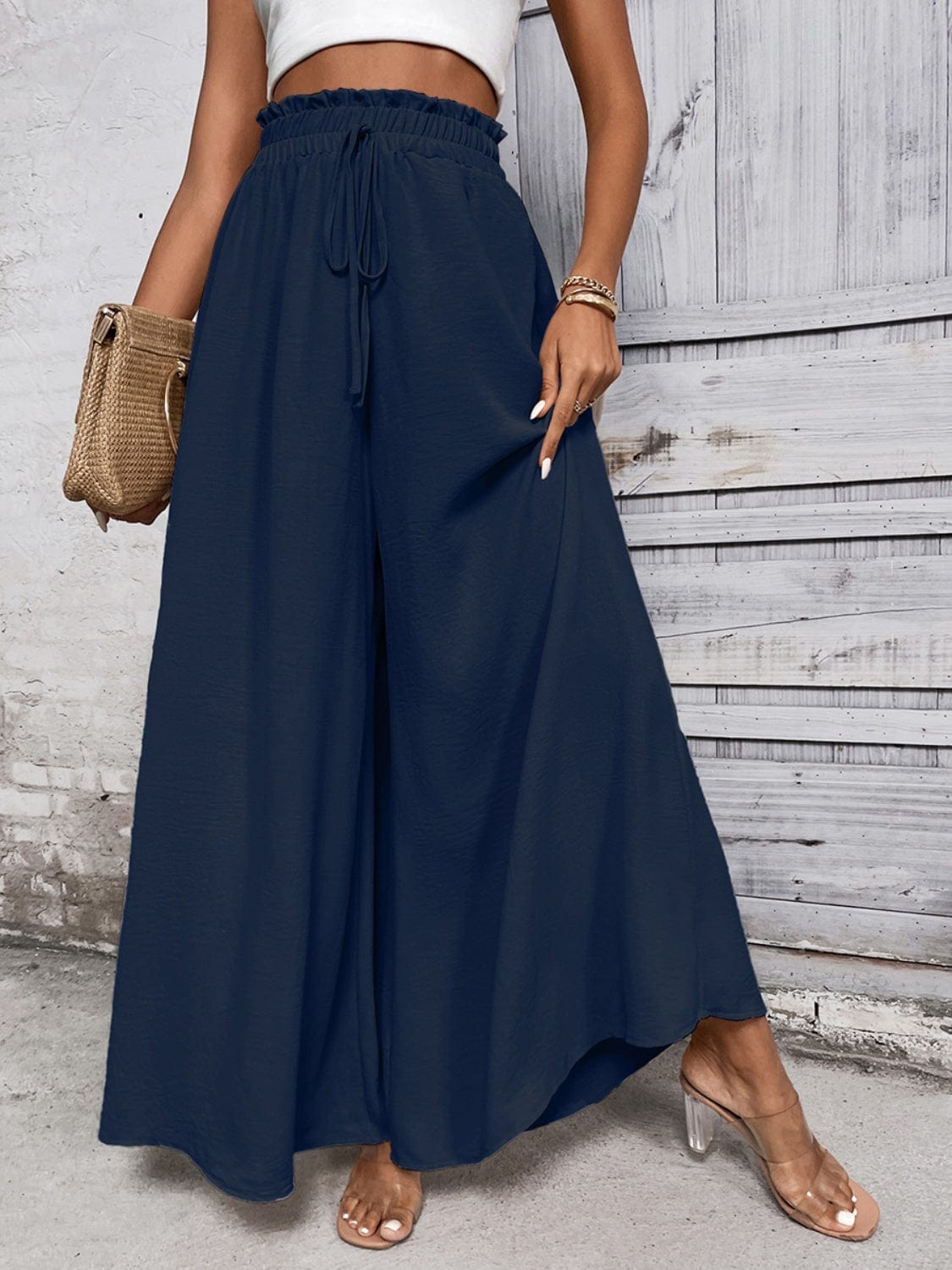 Trendsi Tied High Waist Wide Leg Pants Tied High Waist Wide Leg Pants