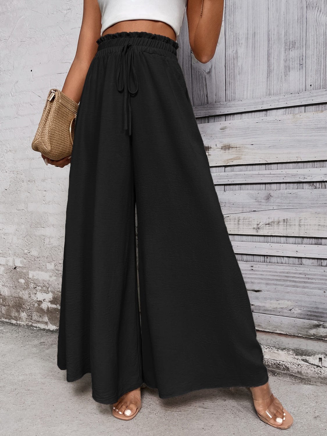 Trendsi Tied High Waist Wide Leg Pants Tied High Waist Wide Leg Pants