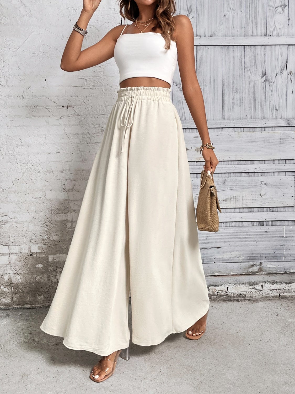 Trendsi Tied High Waist Wide Leg Pants Tied High Waist Wide Leg Pants