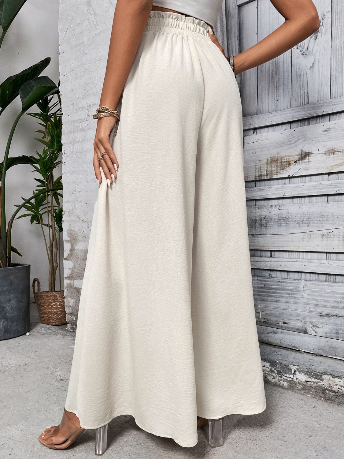 Trendsi Tied High Waist Wide Leg Pants Tied High Waist Wide Leg Pants
